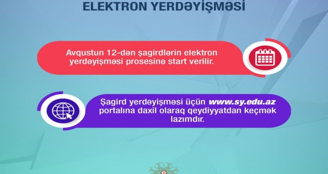 Sabahdan şagirdlərin elektron yerdəyişməsi başlayır